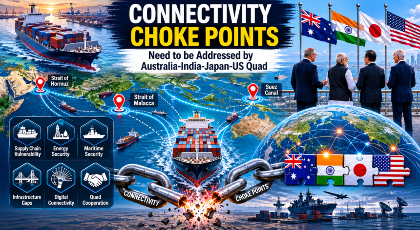 Connectivity Choke Points Australia-India-Japan-US Quad