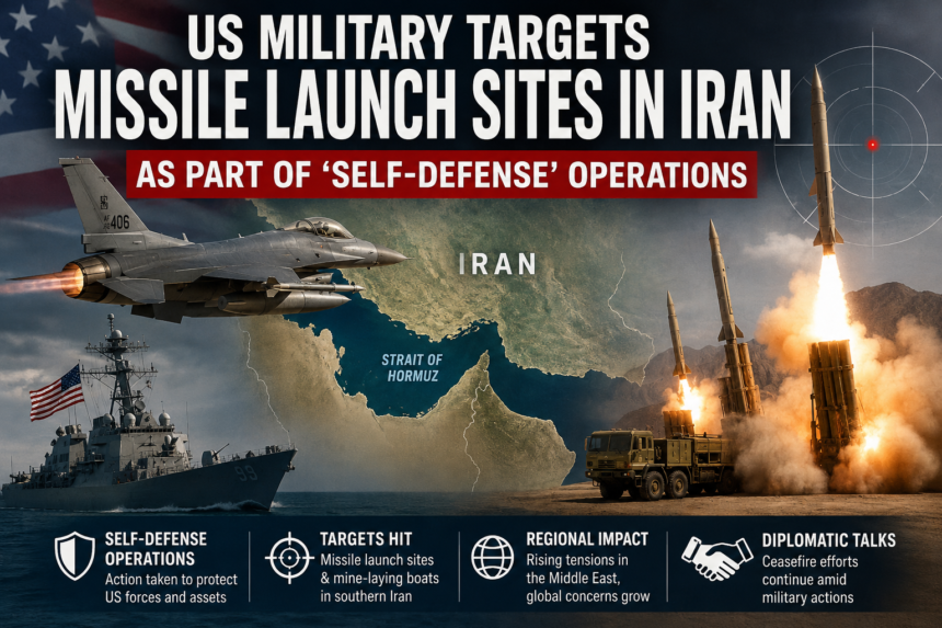 US military targets missile launch sites in Iran